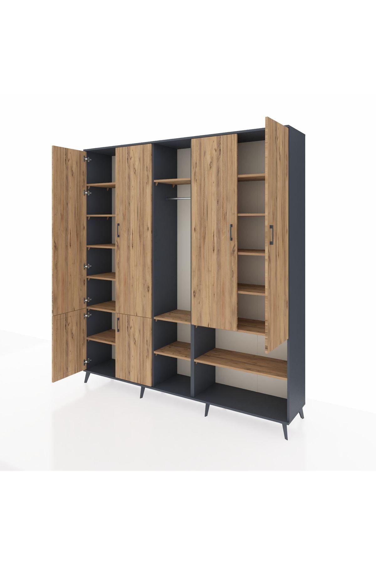 Hyperion Dolap 15 Raflı 5 Kapaklı Tek Askılı 220x44x243 - S553M021V12B