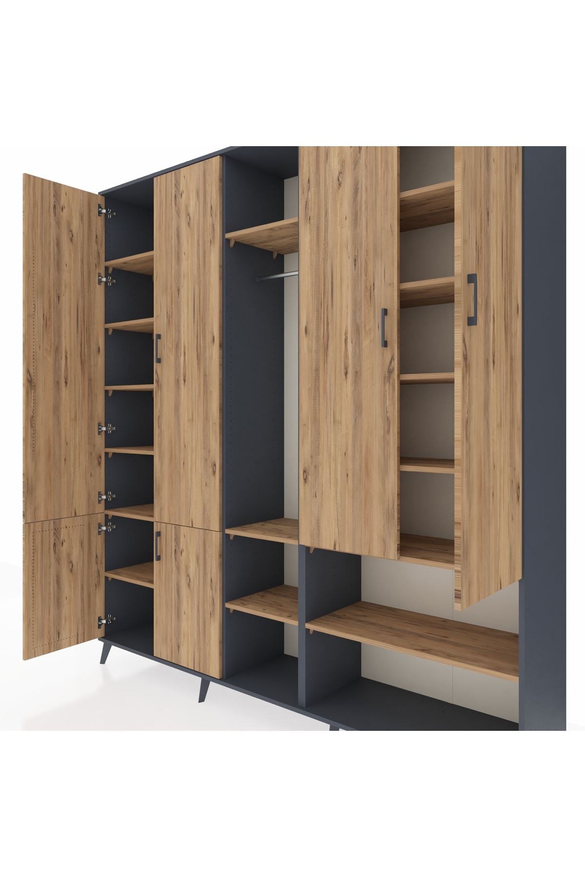 Hyperion Dolap 15 Raflı 5 Kapaklı Tek Askılı 220x44x243 - S553M021V12B