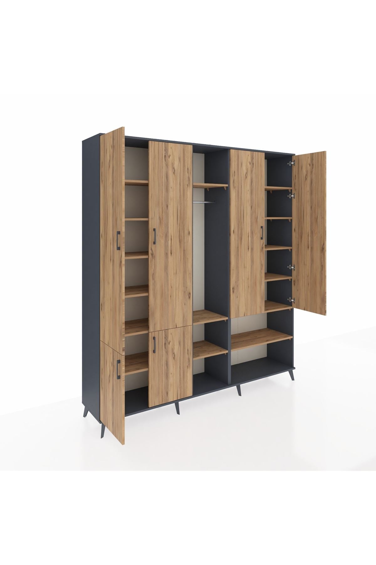 Hyperion Dolap 15 Raflı 5 Kapaklı Tek Askılı 220x44x243 - S553M021V12B