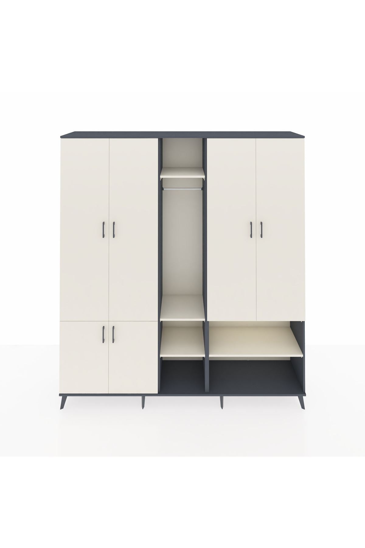 Hyperion Dolap 15 Raflı 5 Kapaklı Tek Askılı 220x44x243 - S553M021V13B