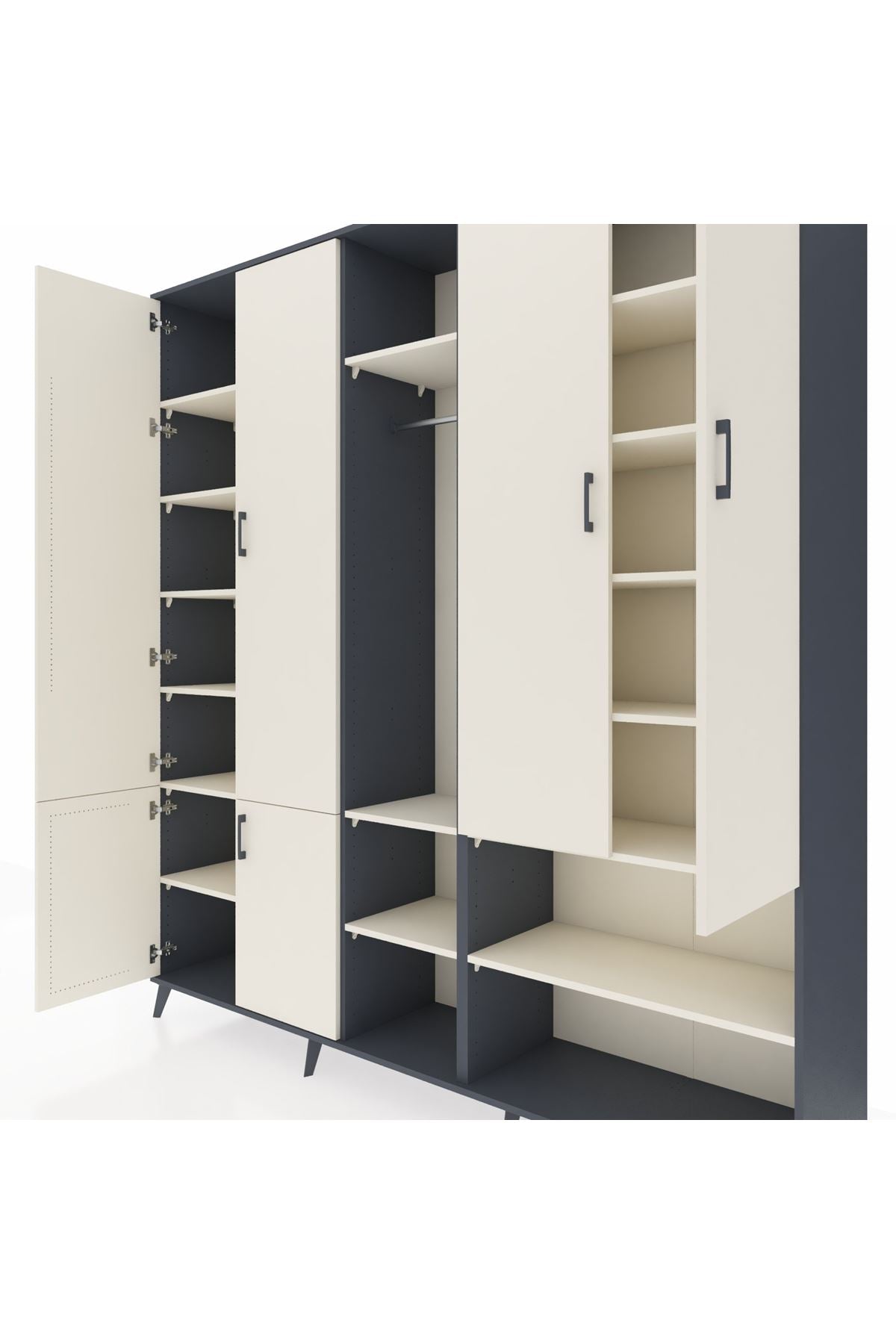 Hyperion Dolap 15 Raflı 5 Kapaklı Tek Askılı 220x44x243 - S553M021V13B