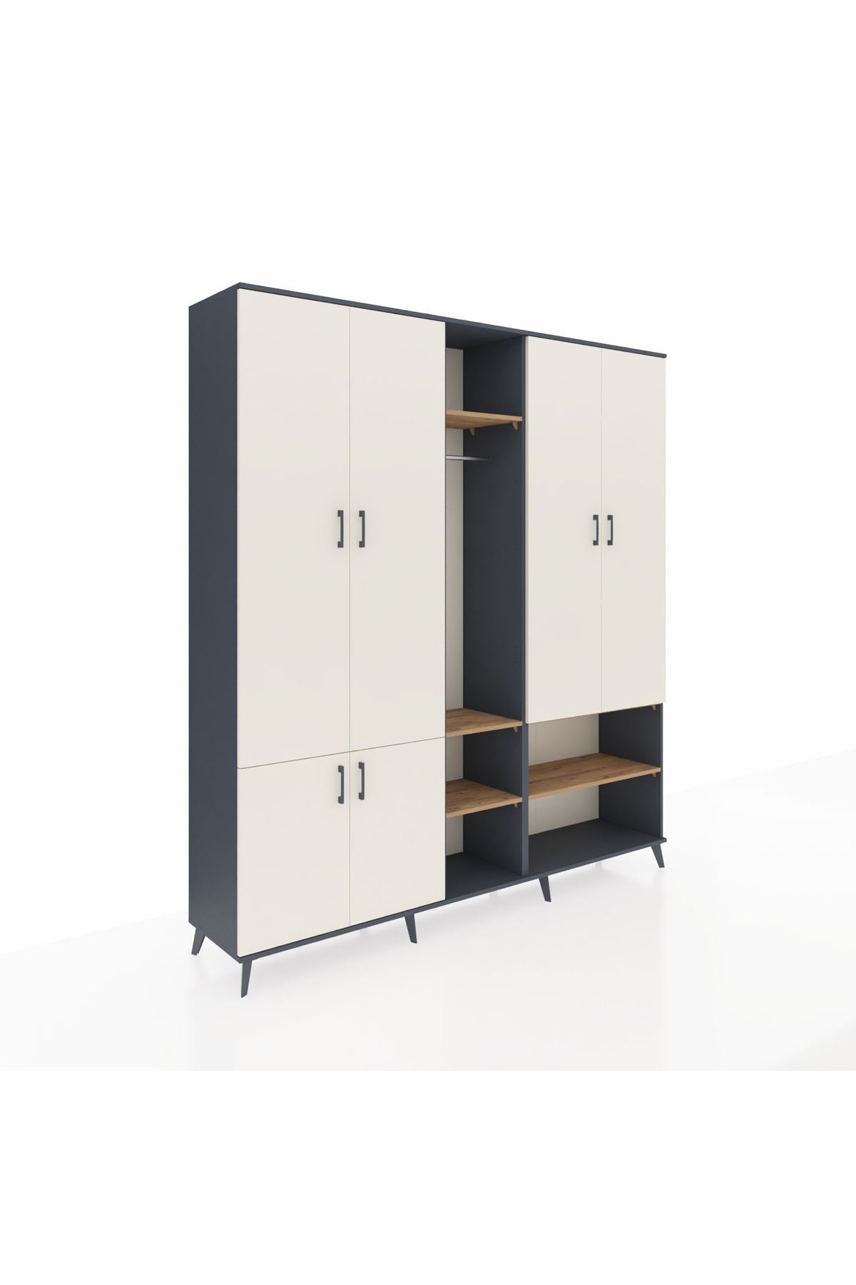 Hyperion Dolap 15 Raflı 5 Kapaklı Tek Askılı 220x44x243 - S553M021V15B