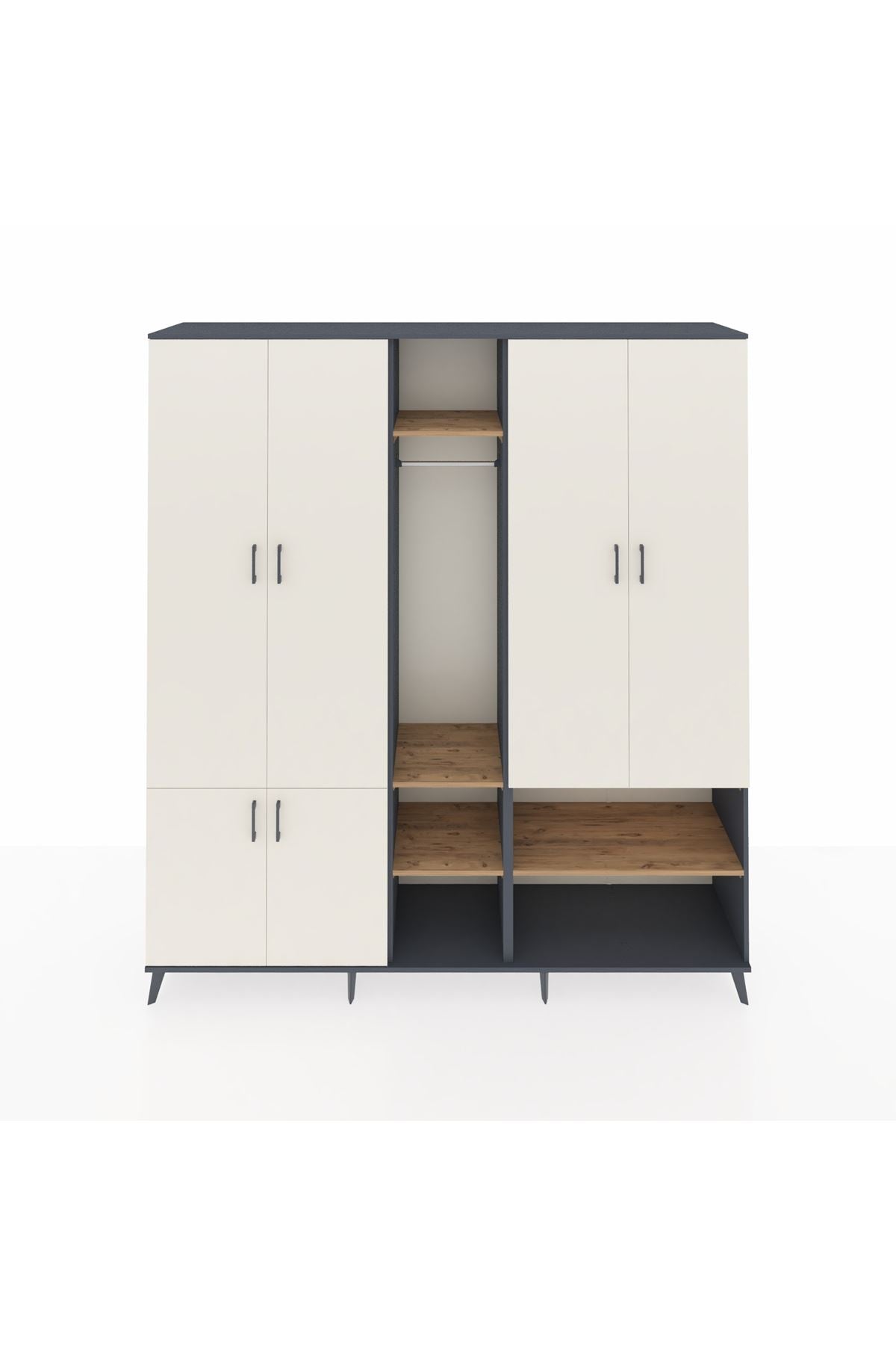 Hyperion Dolap 15 Raflı 5 Kapaklı Tek Askılı 220x44x243 - S553M021V15B