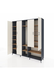 Hyperion Dolap 15 Raflı 5 Kapaklı Tek Askılı 220x44x243 - S553M021V15B