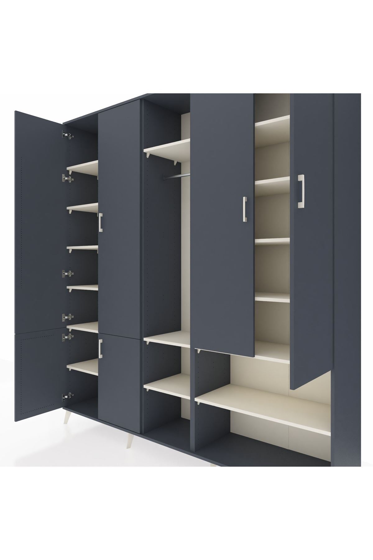 Hyperion Dolap 15 Raflı 5 Kapaklı Tek Askılı 220x44x243 - S553M021V16B