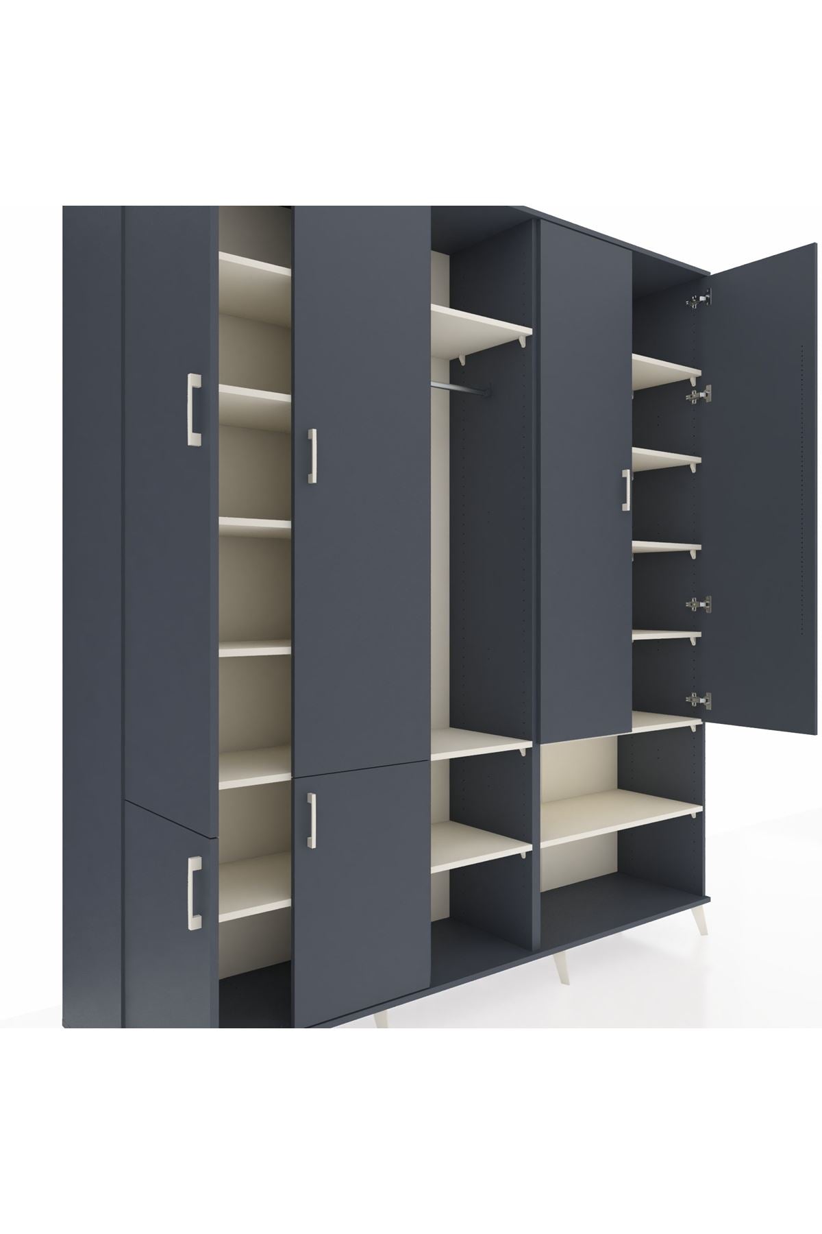 Hyperion Dolap 15 Raflı 5 Kapaklı Tek Askılı 220x44x243 - S553M021V16B