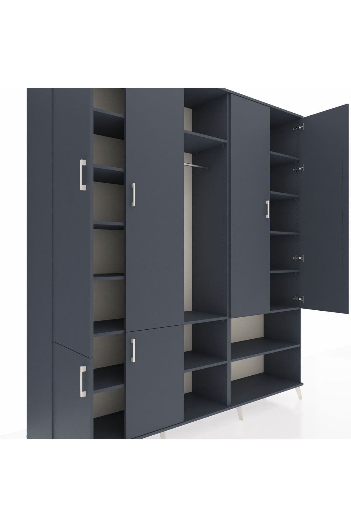 Hyperion Dolap 15 Raflı 5 Kapaklı Tek Askılı 220x44x243 - S553M021V17B