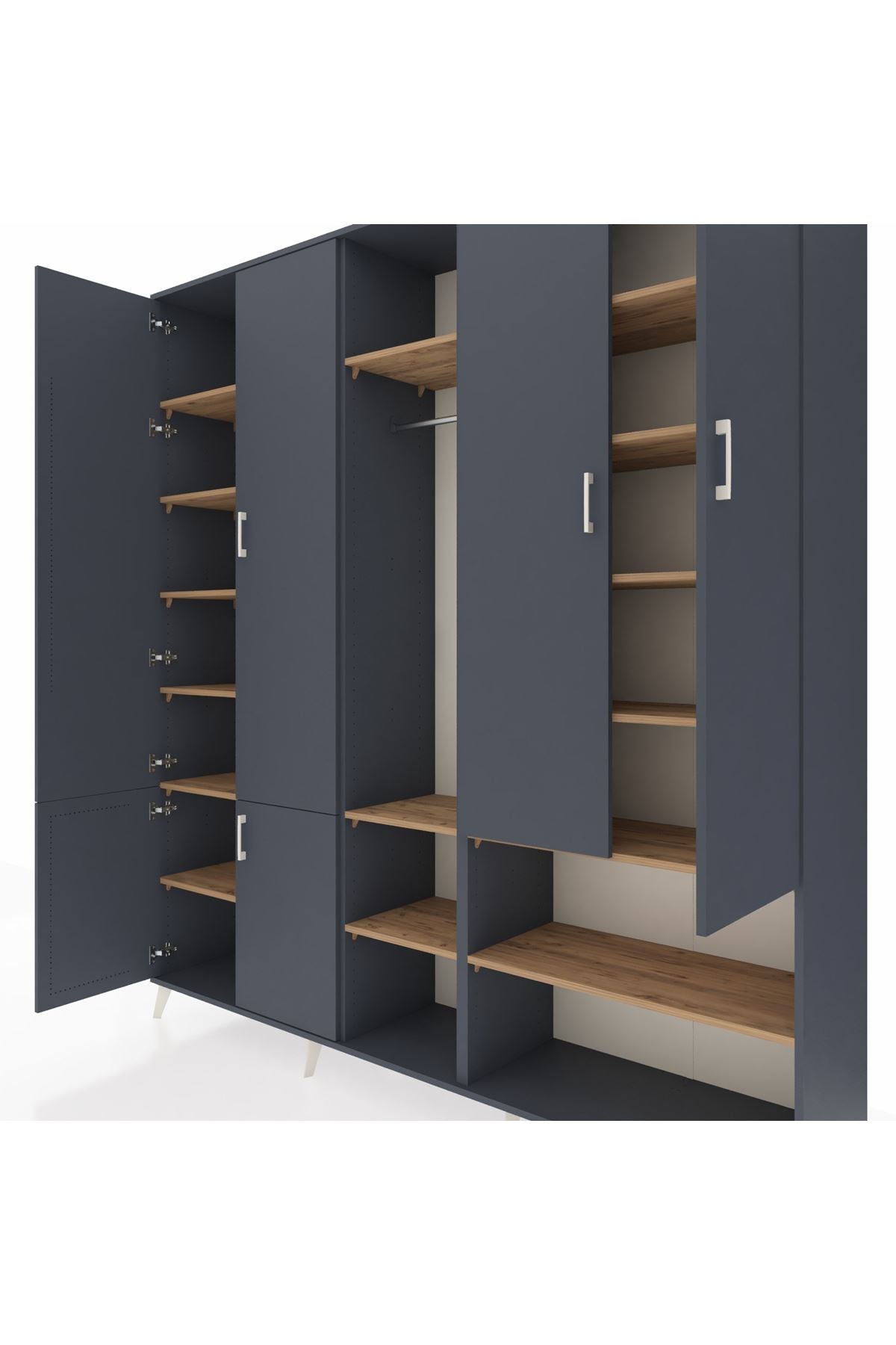 Hyperion Dolap 15 Raflı 5 Kapaklı Tek Askılı 220x44x243 - S553M021V18B