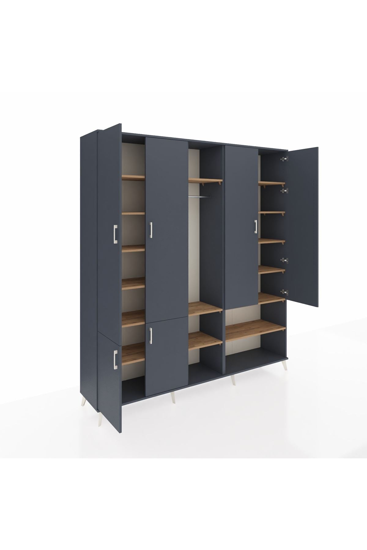 Hyperion Dolap 15 Raflı 5 Kapaklı Tek Askılı 220x44x243 - S553M021V18B