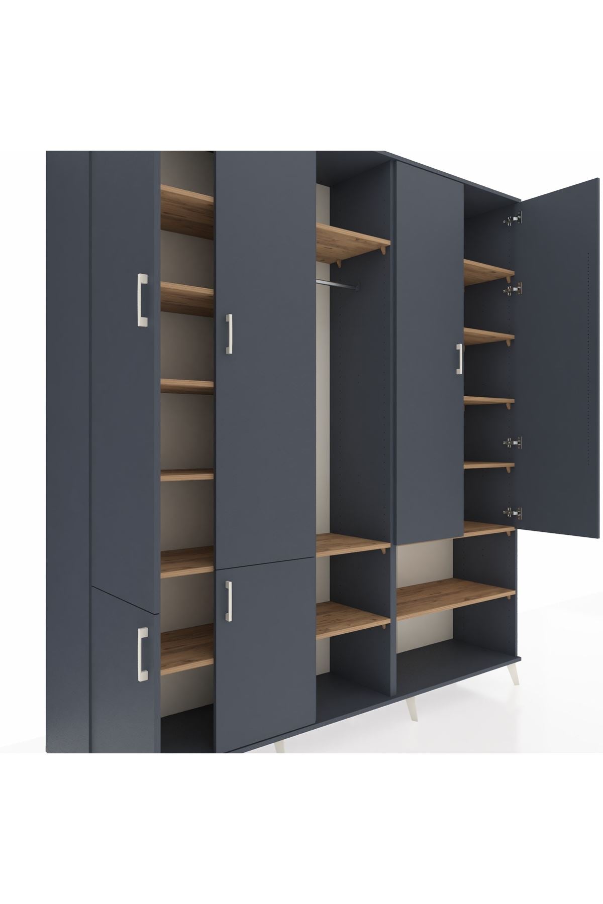 Hyperion Dolap 15 Raflı 5 Kapaklı Tek Askılı 220x44x243 - S553M021V18B