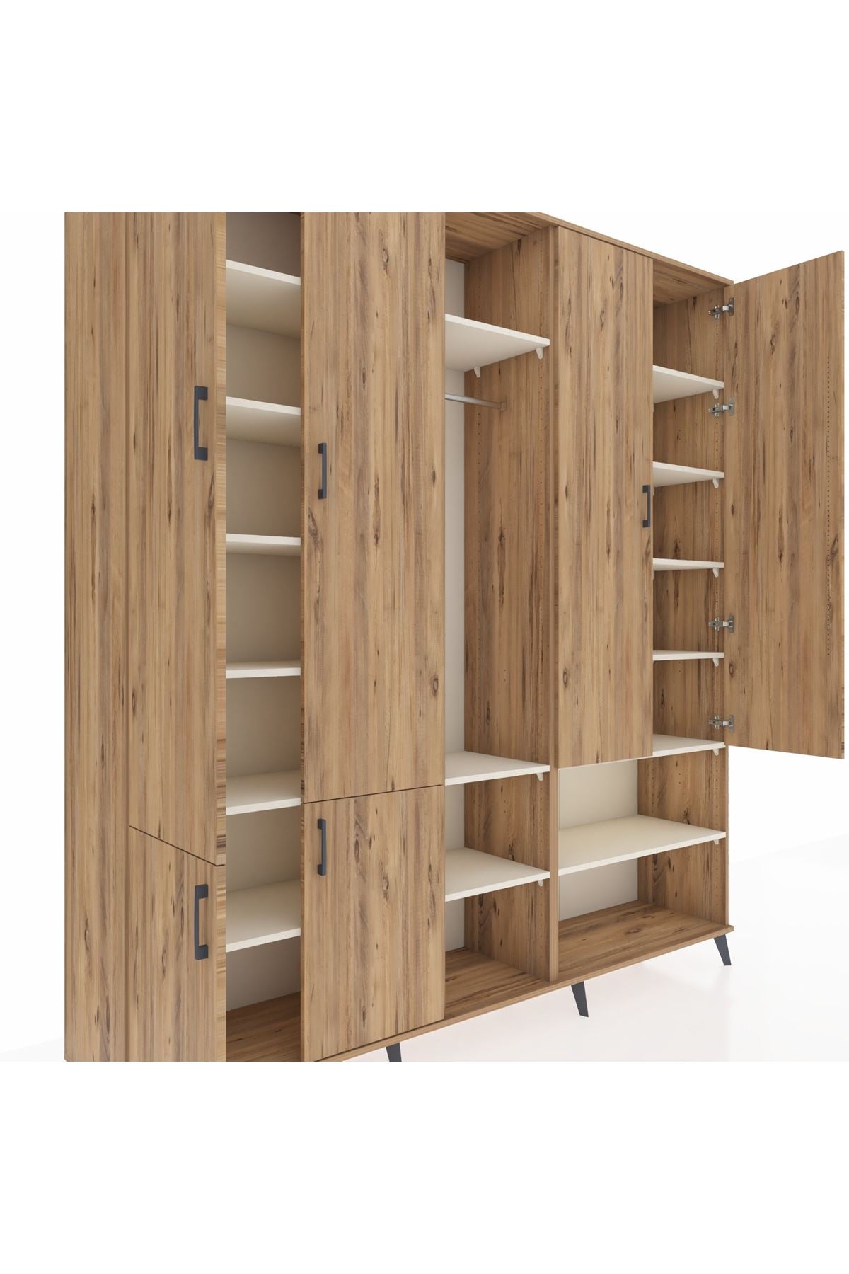 Hyperion Dolap 15 Raflı 5 Kapaklı Tek Askılı 220x44x243 - S553M021V19B