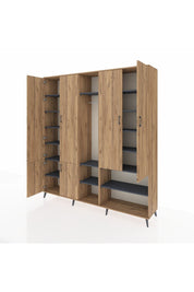 Hyperion Dolap 15 Raflı 5 Kapaklı Tek Askılı 220x44x243 - S553M021V20B