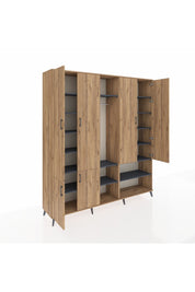 Hyperion Dolap 15 Raflı 5 Kapaklı Tek Askılı 220x44x243 - S553M021V20B