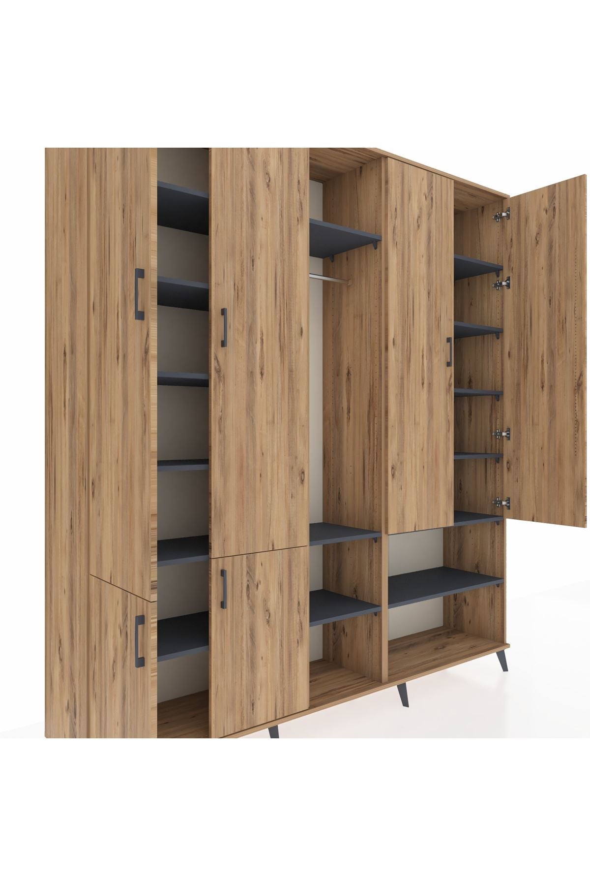 Hyperion Dolap 15 Raflı 5 Kapaklı Tek Askılı 220x44x243 - S553M021V20B