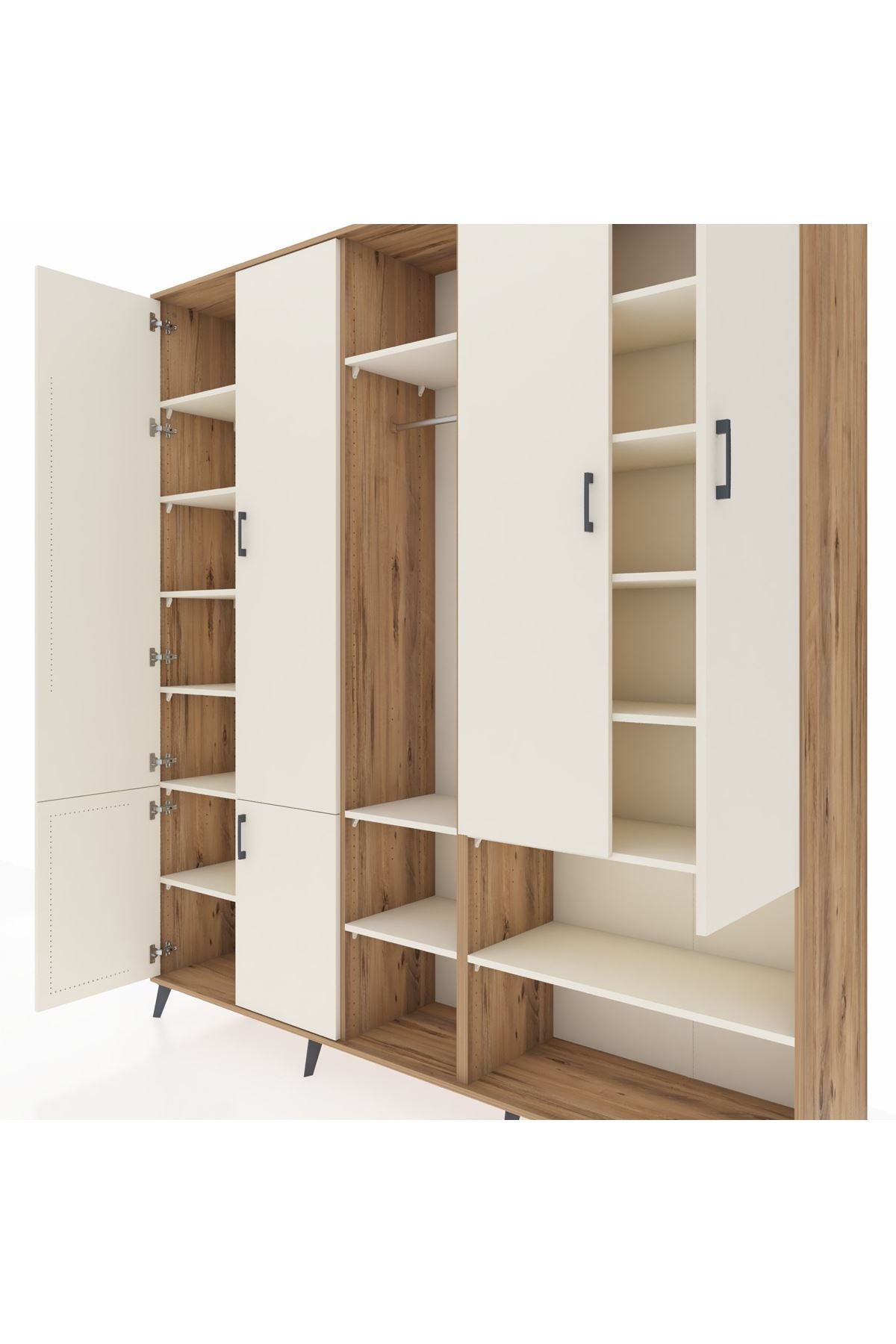 Hyperion Dolap 15 Raflı 5 Kapaklı Tek Askılı 220x44x243 - S553M021V22B