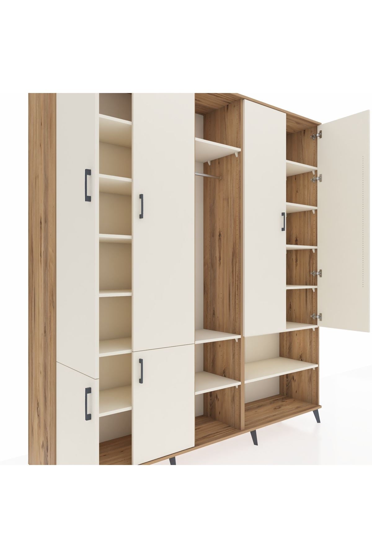 Hyperion Dolap 15 Raflı 5 Kapaklı Tek Askılı 220x44x243 - S553M021V22B