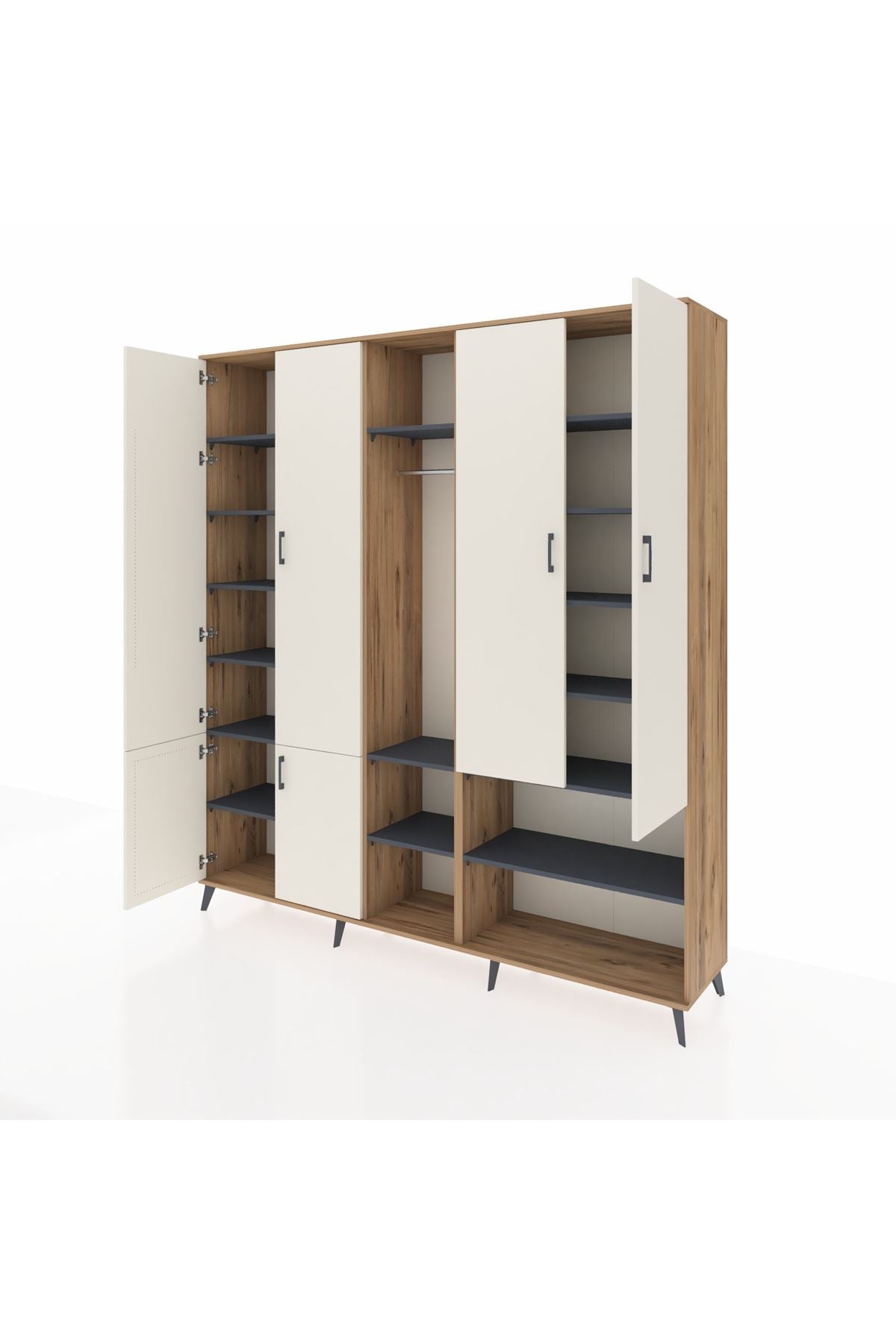 Hyperion Dolap 15 Raflı 5 Kapaklı Tek Askılı 220x44x243 - S553M021V23B