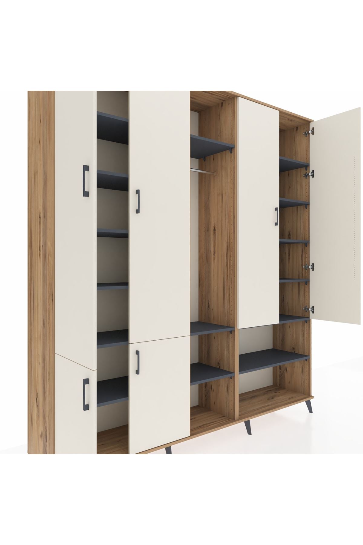 Hyperion Dolap 15 Raflı 5 Kapaklı Tek Askılı 220x44x243 - S553M021V23B