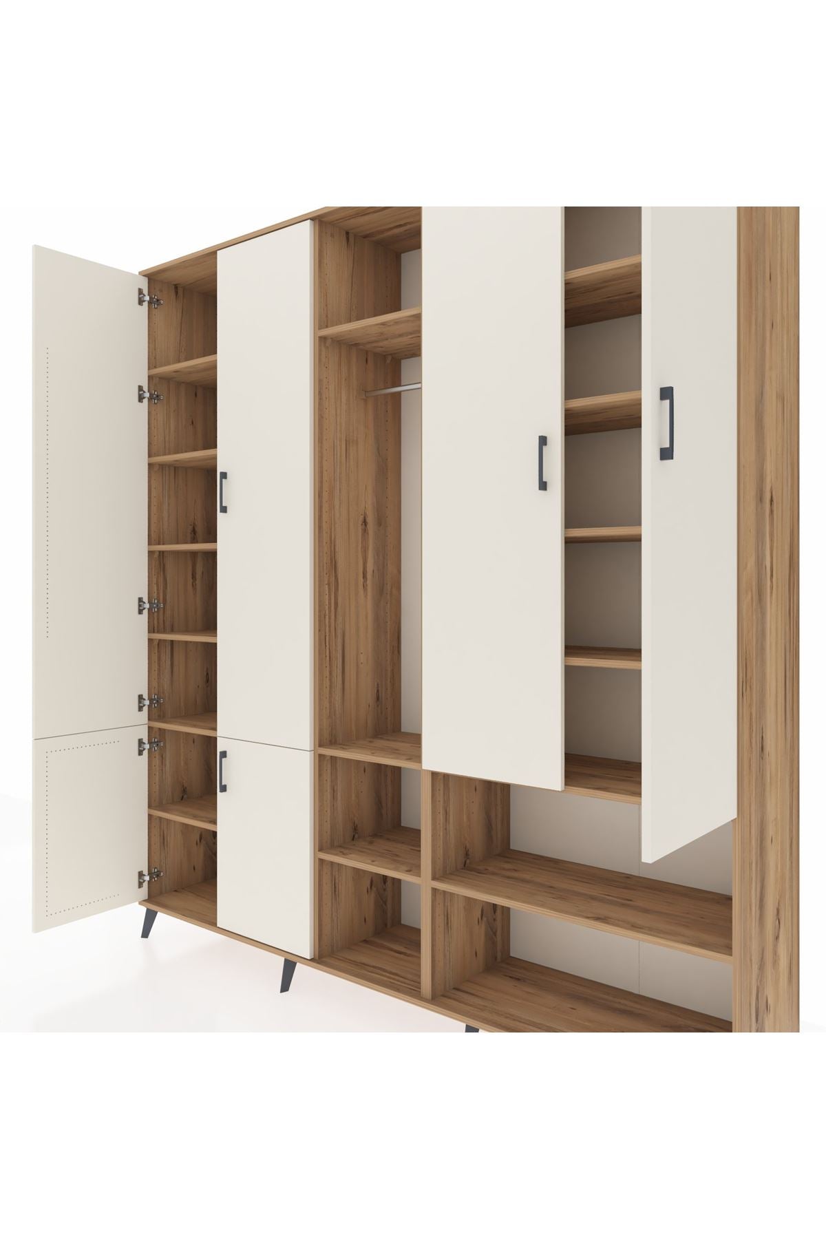 Hyperion Dolap 15 Raflı 5 Kapaklı Tek Askılı 220x44x243 - S553M021V24B