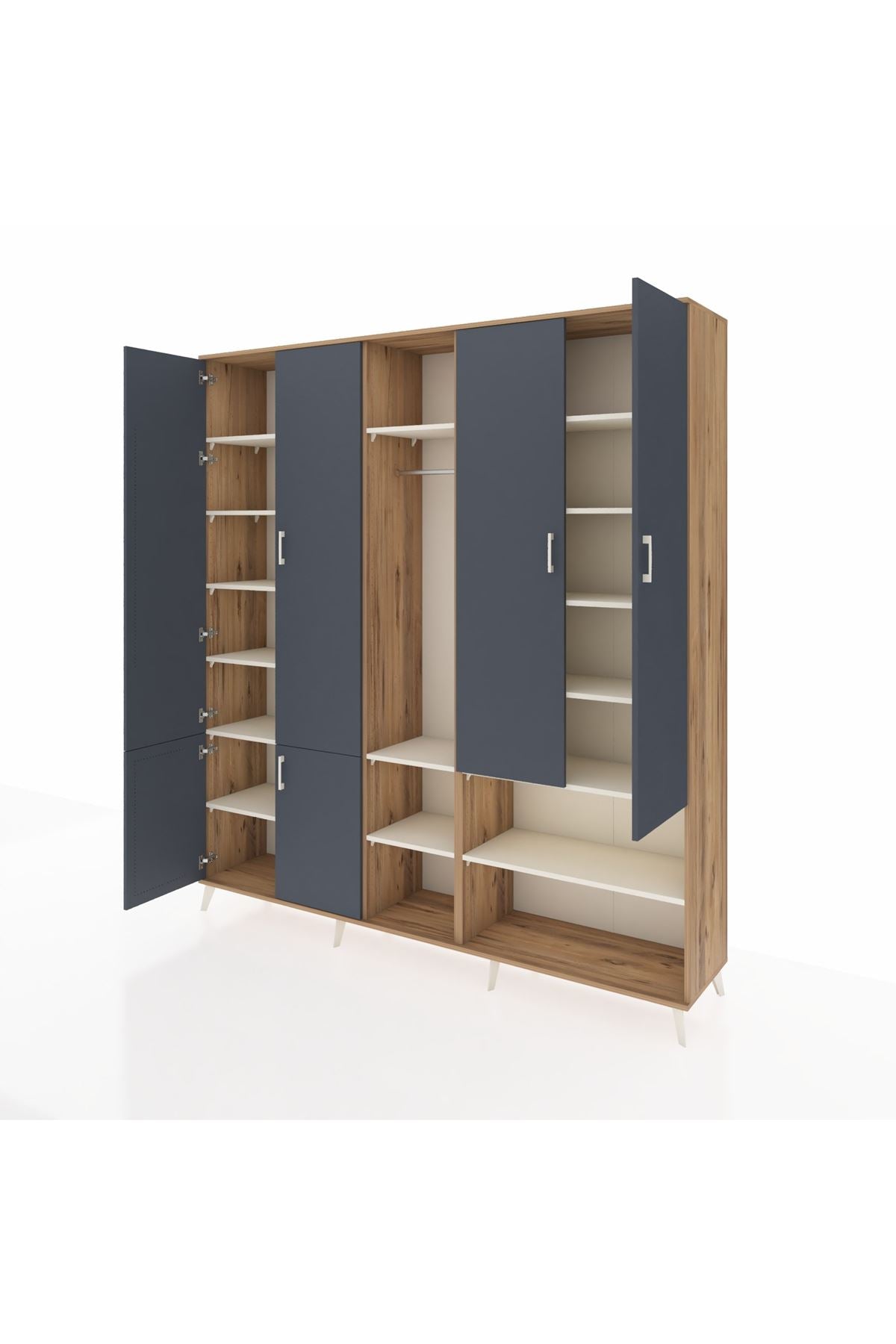 Hyperion Dolap 15 Raflı 5 Kapaklı Tek Askılı 220x44x243 - S553M021V25B