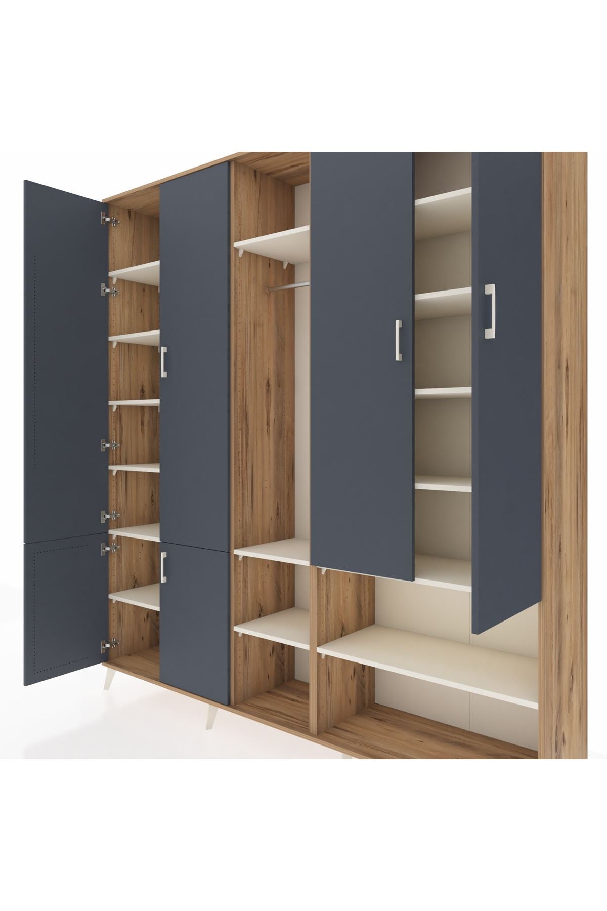 Hyperion Dolap 15 Raflı 5 Kapaklı Tek Askılı 220x44x243 - S553M021V25B