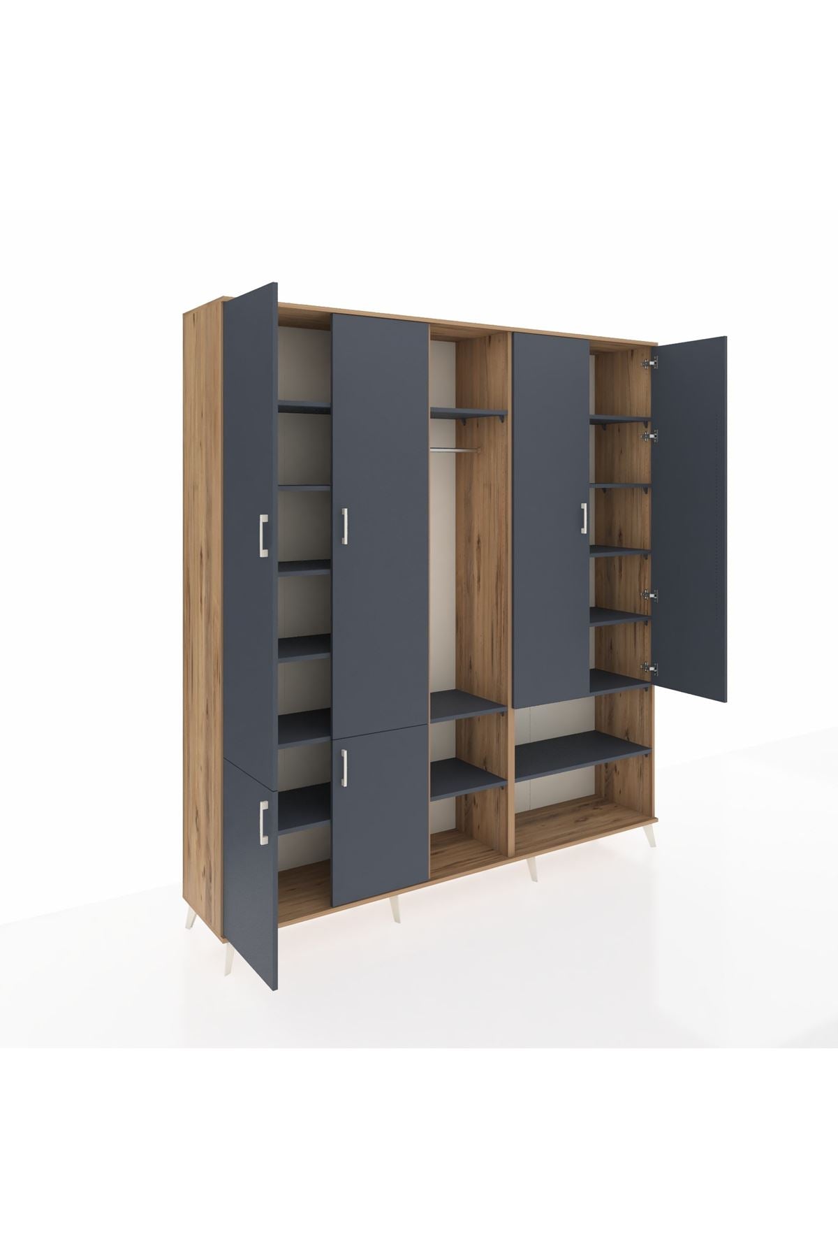 Hyperion Dolap 15 Raflı 5 Kapaklı Tek Askılı 220x44x243 - S553M021V26B