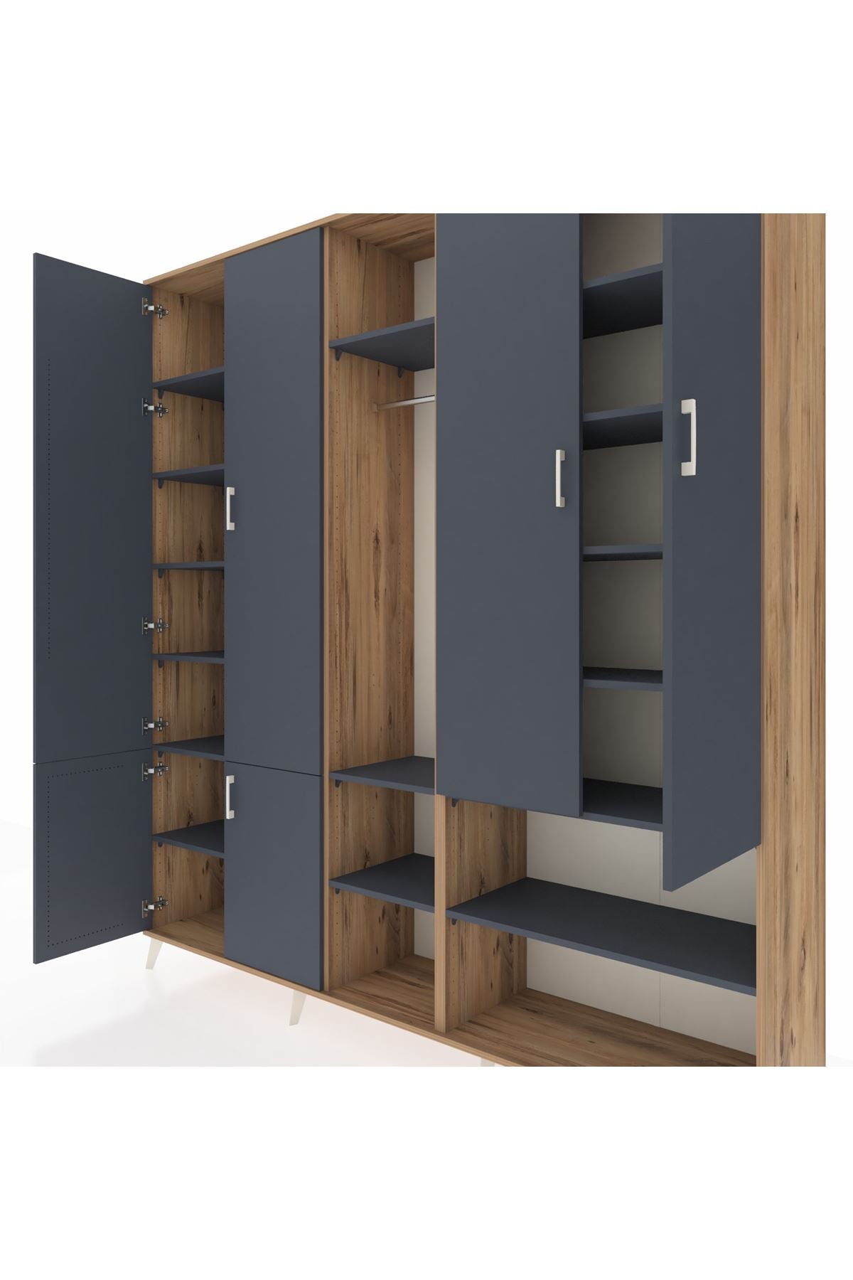 Hyperion Dolap 15 Raflı 5 Kapaklı Tek Askılı 220x44x243 - S553M021V26B