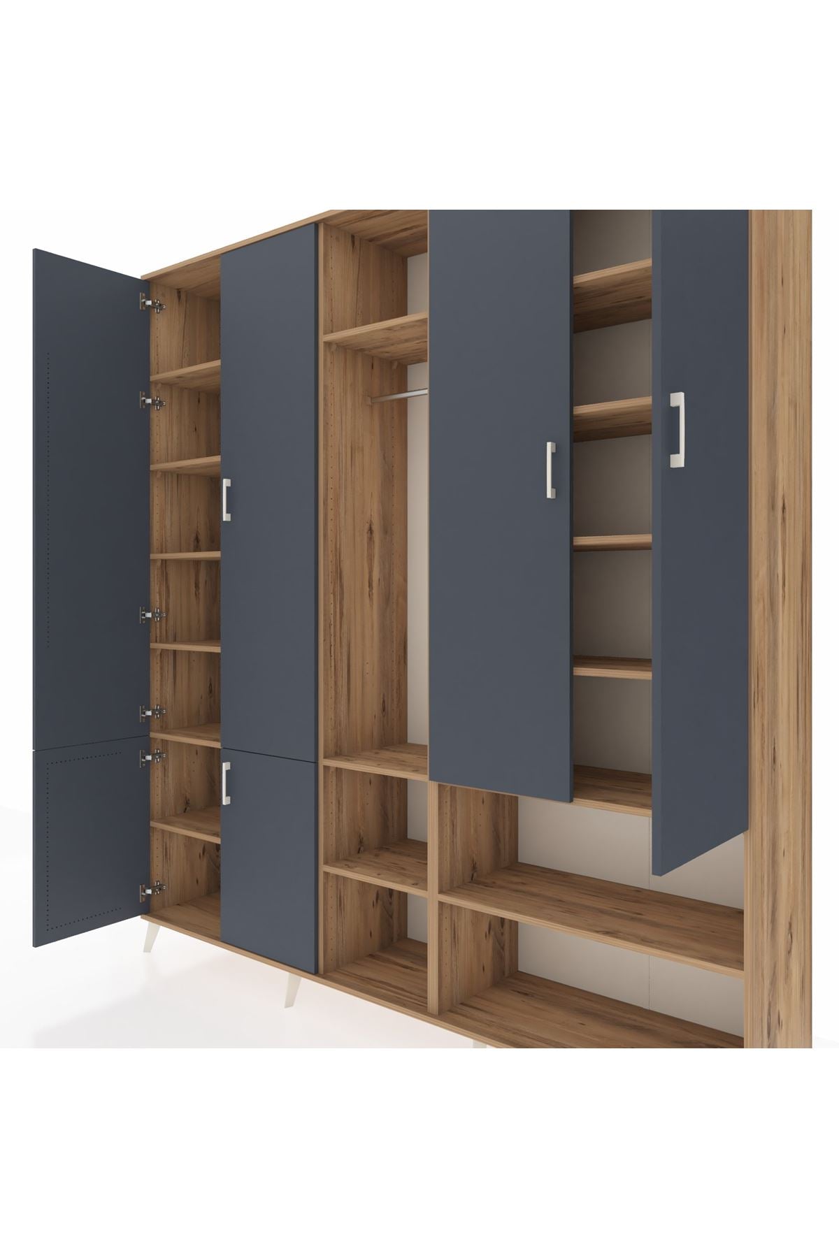 Hyperion Dolap 15 Raflı 5 Kapaklı Tek Askılı 220x44x243 - S553M021V27B