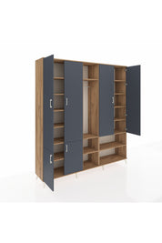 Hyperion Dolap 15 Raflı 5 Kapaklı Tek Askılı 220x44x243 - S553M021V27B