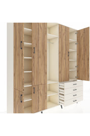 Hyperion Dolap 14 Raflı 4 Çekmeceli Tek Askılı 220x44x243 - S553M022V01B