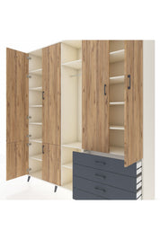 Hyperion Dolap 14 Raflı 4 Çekmeceli Tek Askılı 220x44x243 - S553M022V02B