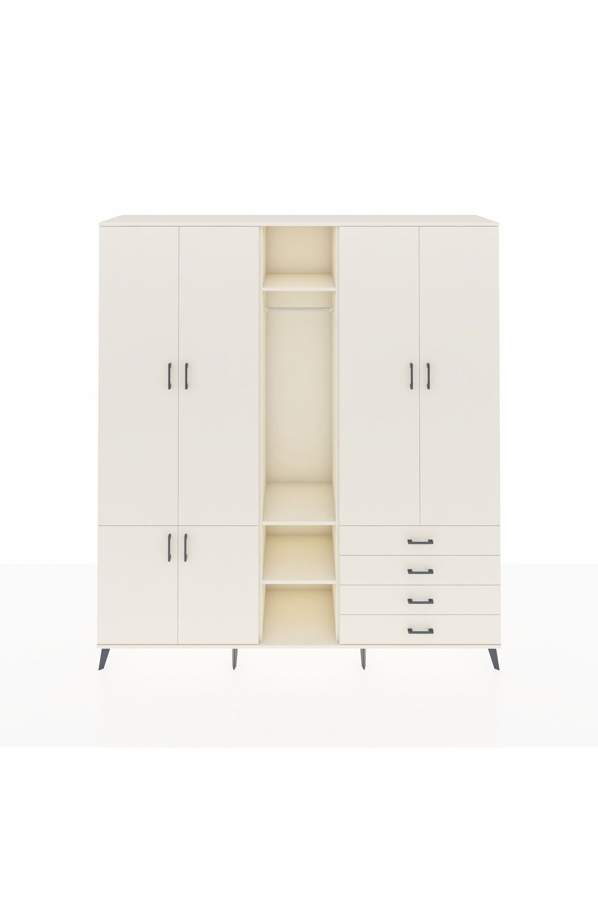 Hyperion Dolap 14 Raflı 4 Çekmeceli Tek Askılı 220x44x243 - S553M022V04B