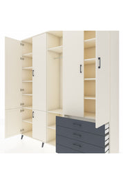 Hyperion Dolap 14 Raflı 4 Çekmeceli Tek Askılı 220x44x243 - S553M022V05B
