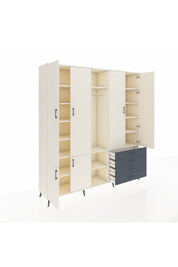 Hyperion Dolap 14 Raflı 4 Çekmeceli Tek Askılı 220x44x243 - S553M022V05B