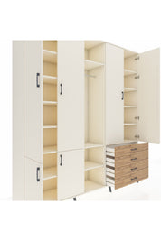 Hyperion Dolap 14 Raflı 4 Çekmeceli Tek Askılı 220x44x243 - S553M022V06B