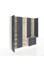 Hyperion Dolap 14 Raflı 4 Çekmeceli Tek Askılı 220x44x243 - S553M022V08B