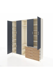 Hyperion Dolap 14 Raflı 4 Çekmeceli Tek Askılı 220x44x243 - S553M022V09B