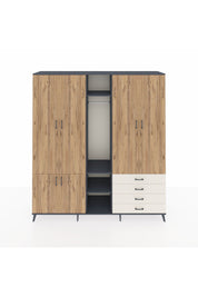 Hyperion Dolap 14 Raflı 4 Çekmeceli Tek Askılı 220x44x243 - S553M022V10B