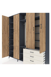 Hyperion Dolap 14 Raflı 4 Çekmeceli Tek Askılı 220x44x243 - S553M022V10B