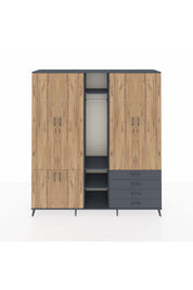 Hyperion Dolap 14 Raflı 4 Çekmeceli Tek Askılı 220x44x243 - S553M022V11B