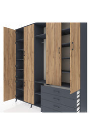 Hyperion Dolap 14 Raflı 4 Çekmeceli Tek Askılı 220x44x243 - S553M022V11B