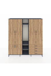 Hyperion Dolap 14 Raflı 4 Çekmeceli Tek Askılı 220x44x243 - S553M022V12B