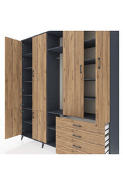Hyperion Dolap 14 Raflı 4 Çekmeceli Tek Askılı 220x44x243 - S553M022V12B