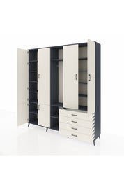 Hyperion Dolap 14 Raflı 4 Çekmeceli Tek Askılı 220x44x243 - S553M022V13B