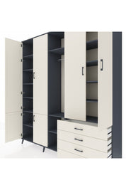 Hyperion Dolap 14 Raflı 4 Çekmeceli Tek Askılı 220x44x243 - S553M022V13B