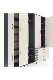 Hyperion Dolap 14 Raflı 4 Çekmeceli Tek Askılı 220x44x243 - S553M022V13B