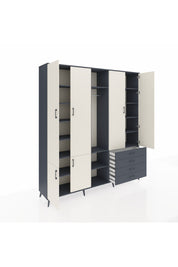 Hyperion Dolap 14 Raflı 4 Çekmeceli Tek Askılı 220x44x243 - S553M022V14B