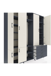 Hyperion Dolap 14 Raflı 4 Çekmeceli Tek Askılı 220x44x243 - S553M022V14B