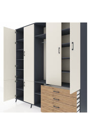 Hyperion Dolap 14 Raflı 4 Çekmeceli Tek Askılı 220x44x243 - S553M022V15B