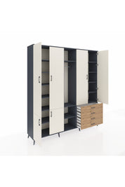 Hyperion Dolap 14 Raflı 4 Çekmeceli Tek Askılı 220x44x243 - S553M022V15B